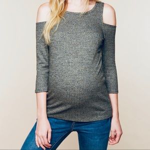 Motherhood Maternity Cold Shoulder Sweater